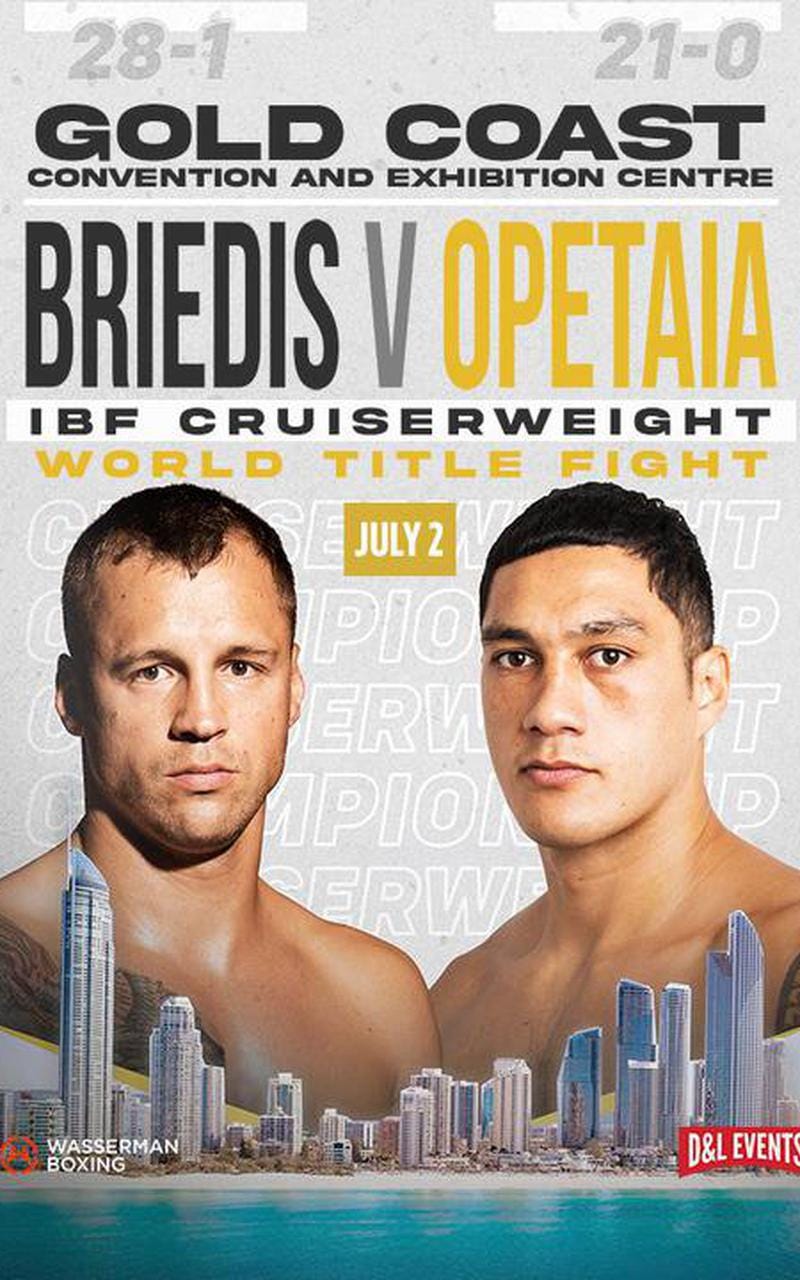 ▷ Wasserman Boxing: Mairis Briedis vs Jai Opetaia - Official PPV Live  Stream - FITE