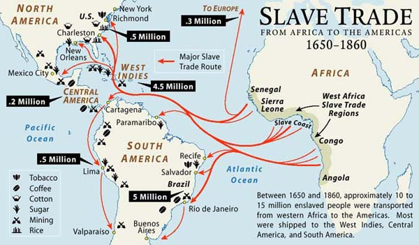 Map of the Week: Slave Trade from Africa to the Americas 1650-1860 |  Mappenstance.