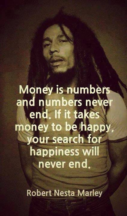 money is numbers and numbers never end bob marley
