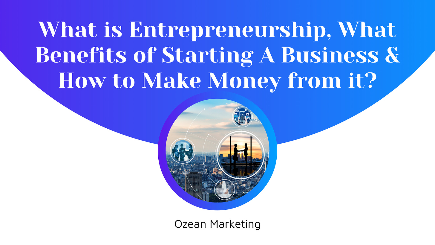 What is Entrepreneurship, What Benefits of Starting A Business & How to Make Money from it?