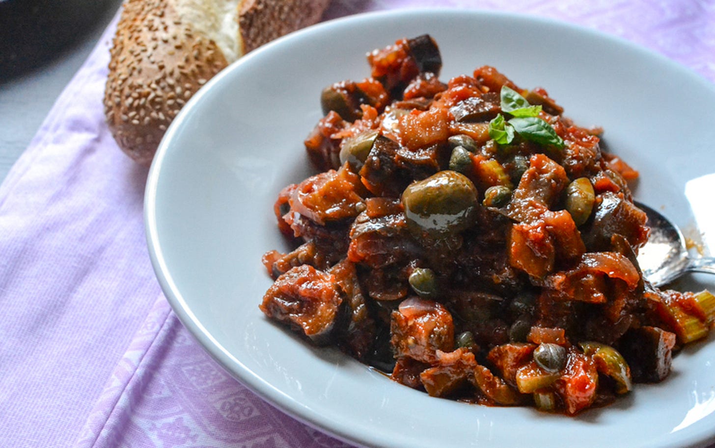 Caponata Siciliana (Sicilian Eggplant Antipasto) [Vegan, Gluten-Free]