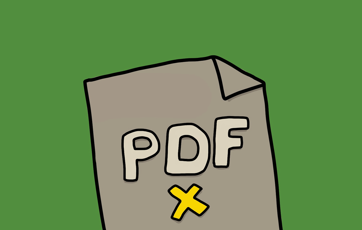 Cartoon gravestone that looks like a PDF