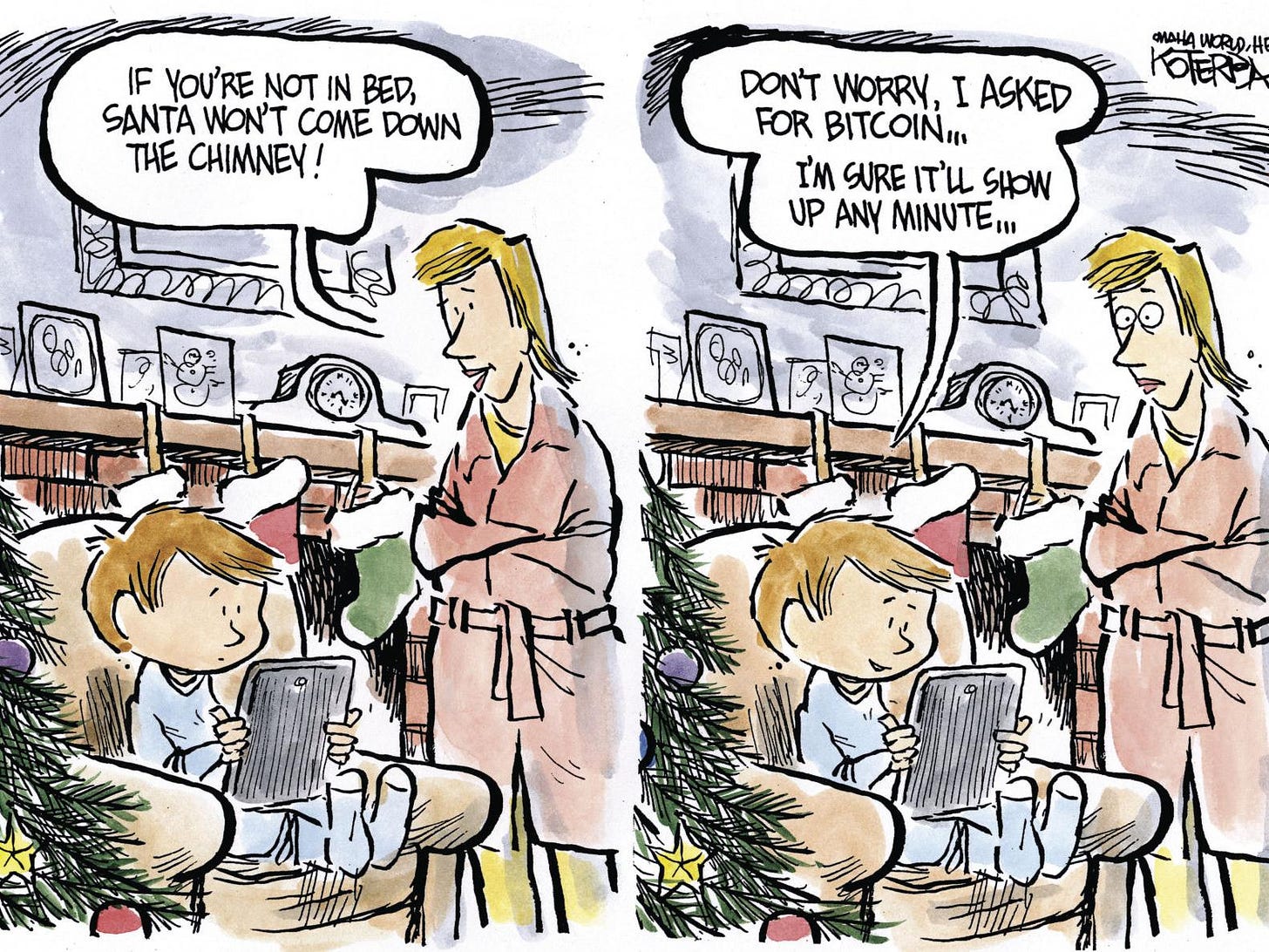 Jeff Koterba's Dec. 13 cartoon: Bitcoin in the stockings | Opinion ...
