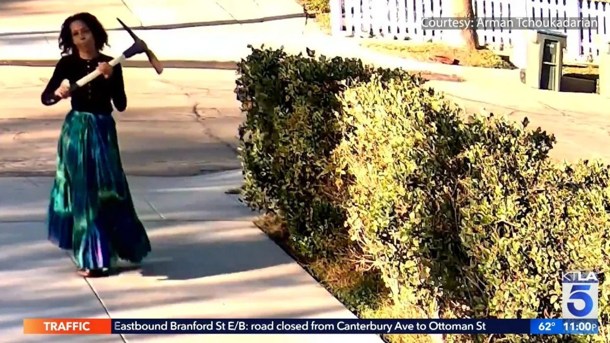 A Pasadena woman caught on film, early purging.