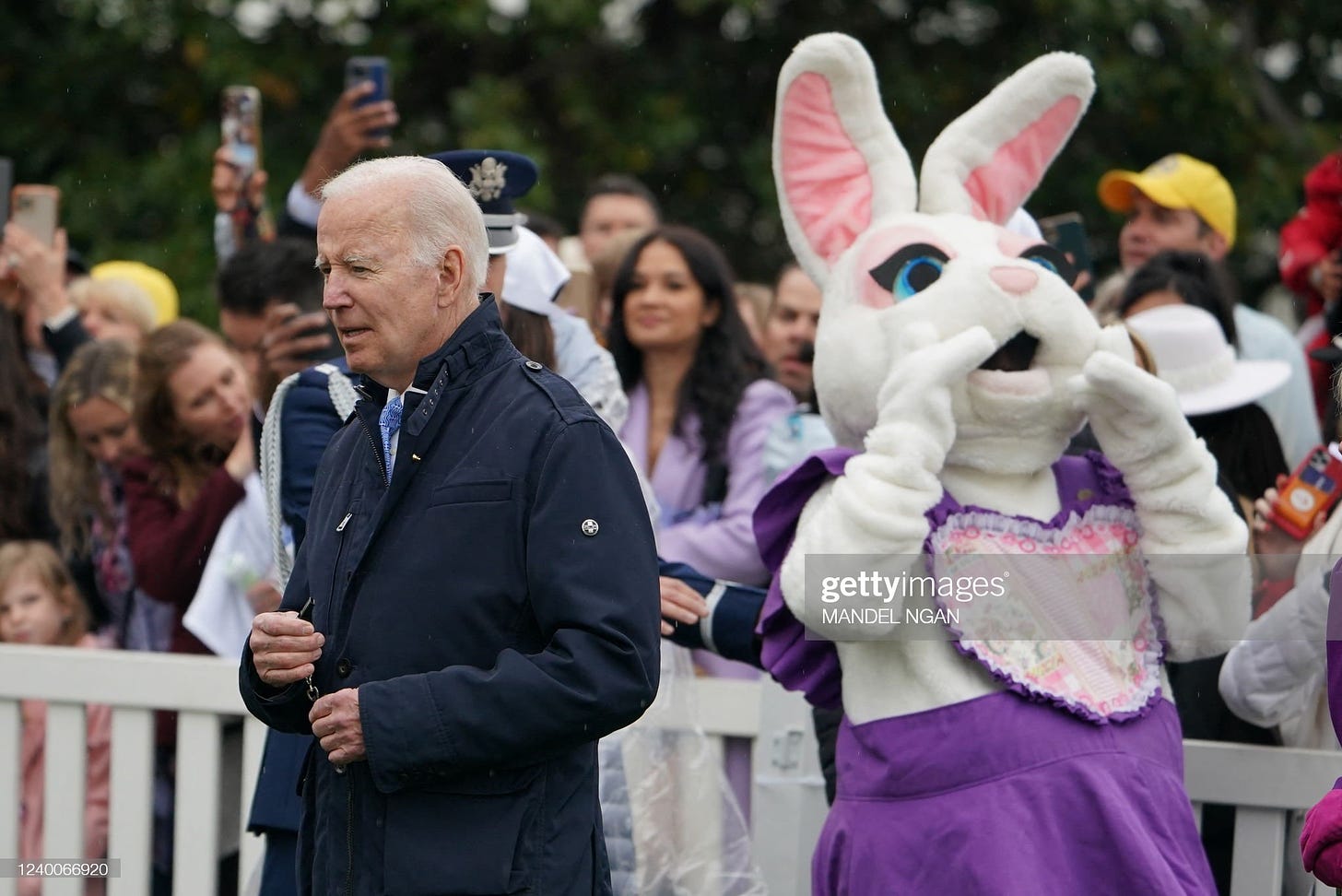 US President Joe Biden alongside the Easter Bunny, participates in... News  Photo - Getty Images