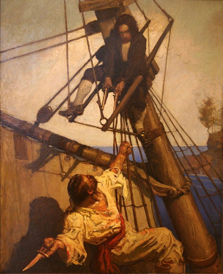 One more step Mr. Hands - N.C. Wyeth painting Painting by  PaintingAssociates - Fine Art America