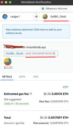 Scam transaction SafeTransferFrom
