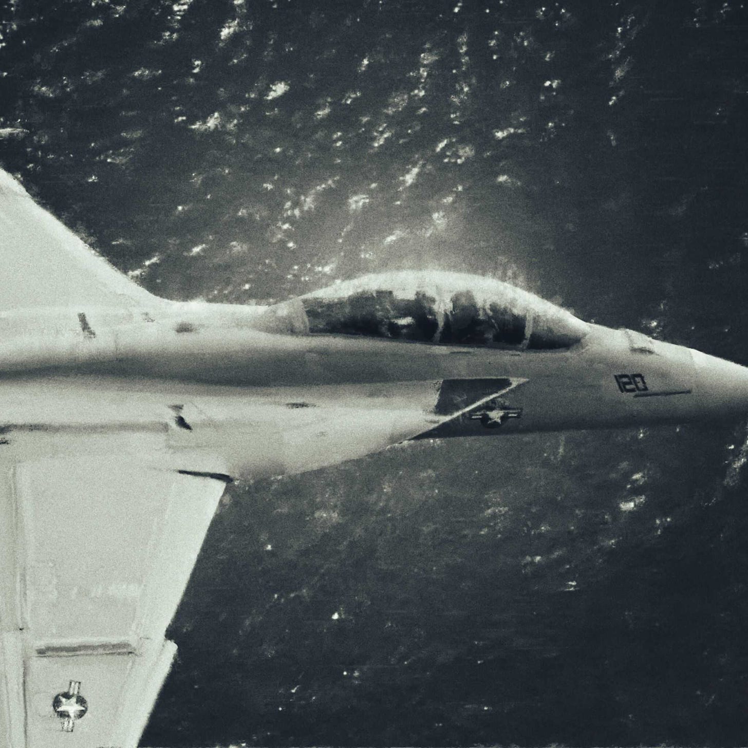 Looking down at an F/A-18