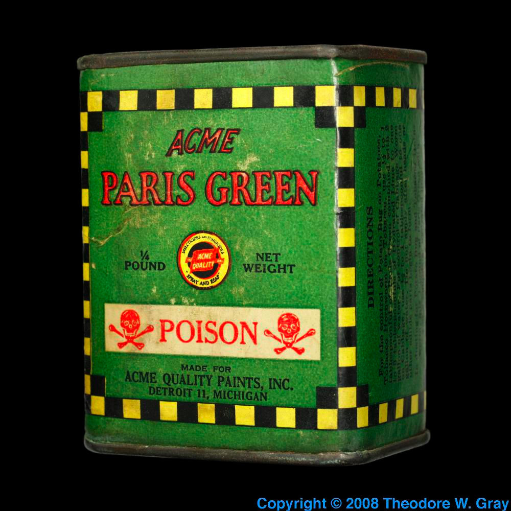 Paris Green pigment/poison, a sample of the element Arsenic in the Periodic  Table