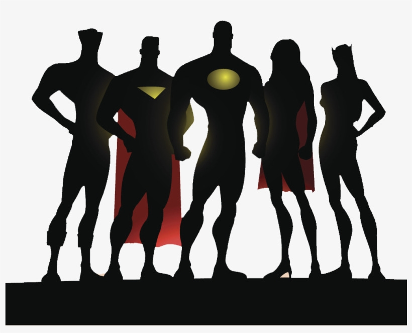 Superhero Team Silhouette Transparent PNG - 1015x782 - Free Download on  NicePNG