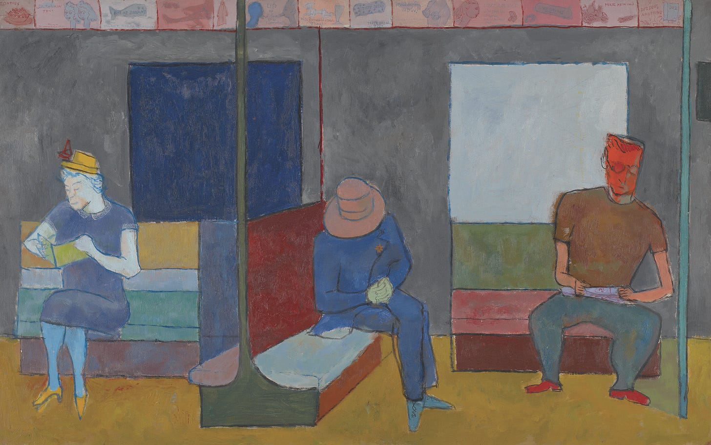 Description of Three Figures On a Subway, 1948 | The Guggenheim Museums and  Foundation