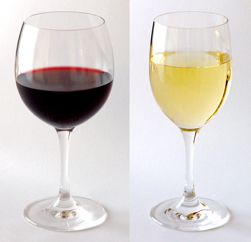 Photo of two glasses of wine of different shapes