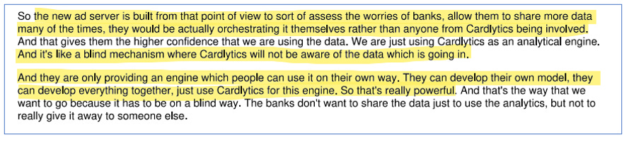 Cardlytics CDLX Quantitative Qualitative Research Notes Swany407 Research Notes Austin Swanson, Competitive Advantages, Dosh, Bridg, product-level offers, new ad server, attribution, conference, presentation, partners, affirm, apple pay, google pay, POS Systems, API, insights, google, facebook, visa, mastercard, concentration, advertisers, risks, BofA renewal, self-service, short thesis, differentiation, execution risk, engagement, insider selling, glassdoor reviews, purchase data, twitter, additional resources, earnings, market price, sentiment, valuation, intrinsic value, measurement, incrementality, multi-touch attribution, marketing mix modeling, total marketing modeling, iOS14.5, IDFA, growth, massive scale, loyalty programs, 100 bagger, charlie munger, LTV/CAC, ROAS, total addressable market, TAM, $CDLX , Discussions on Chase Acquiring Figg, BofA Renewal, New CEO, Banks Moving to the New Ad Server, New Banks / Neobanks, Bridg, Dosh, Local Offers, Self-Service, Q2 2022, Bank of America, USAA, Citi, Acorns, BofA renewal, Lynne Laube, Karim Temsamani, Peter Chan, Jose Singer, New ad server, Self-service for banks Engage, Chase acquiring Figg, CDLX 2.0.