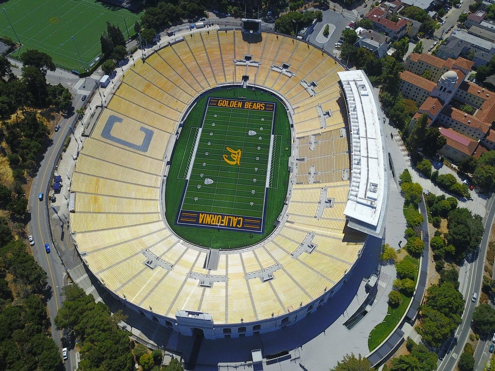 aerial photography of California Golden Bears stadium