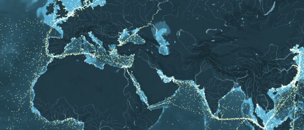 Click on the image for an interactive world shipping map. Very impressive.