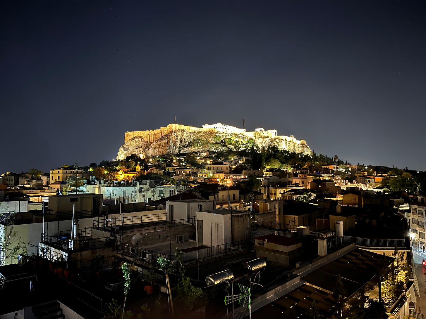 View from my parents’ Airbnb in Athens