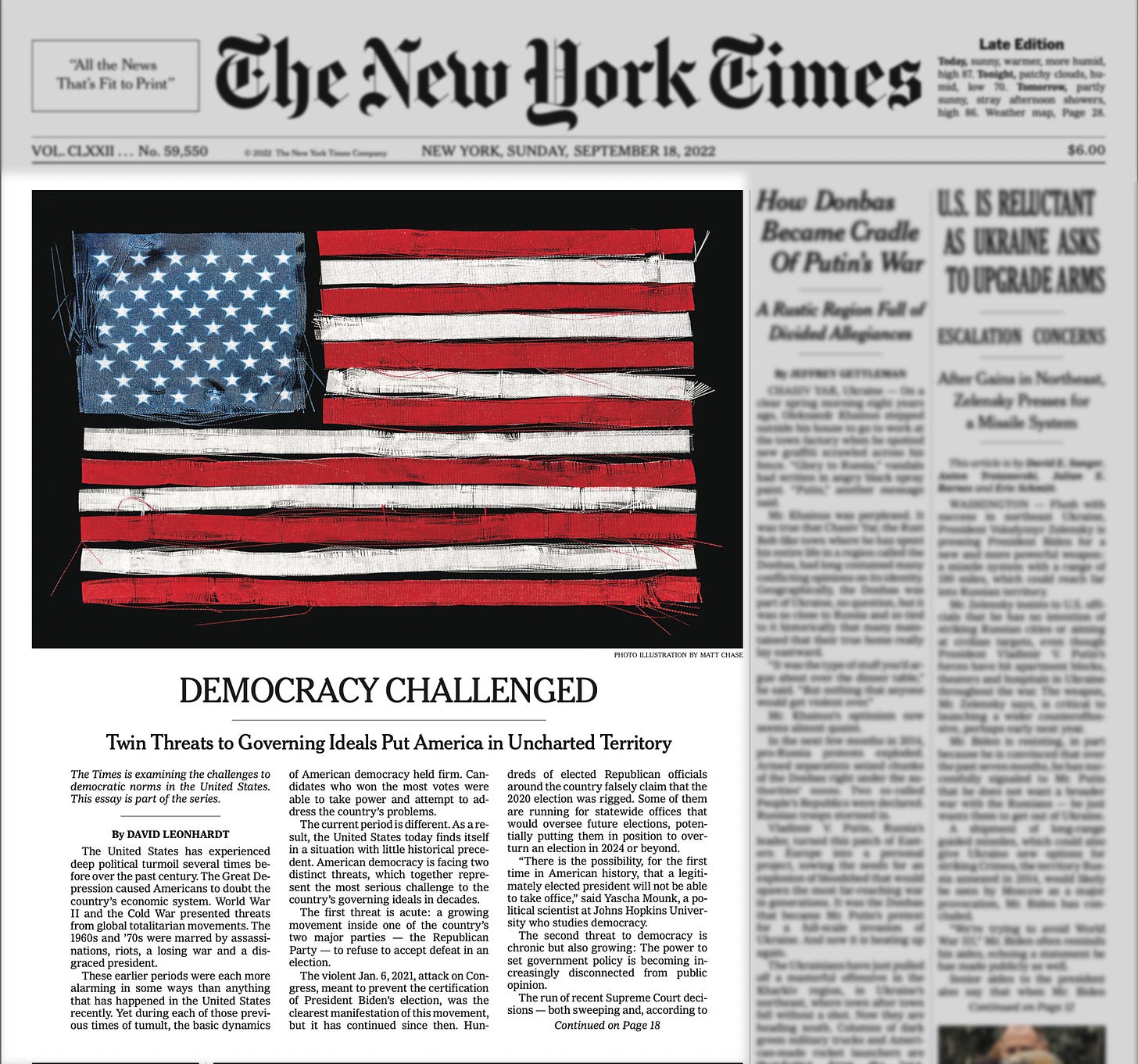 NYTimes front page-Sunday Sept. 18