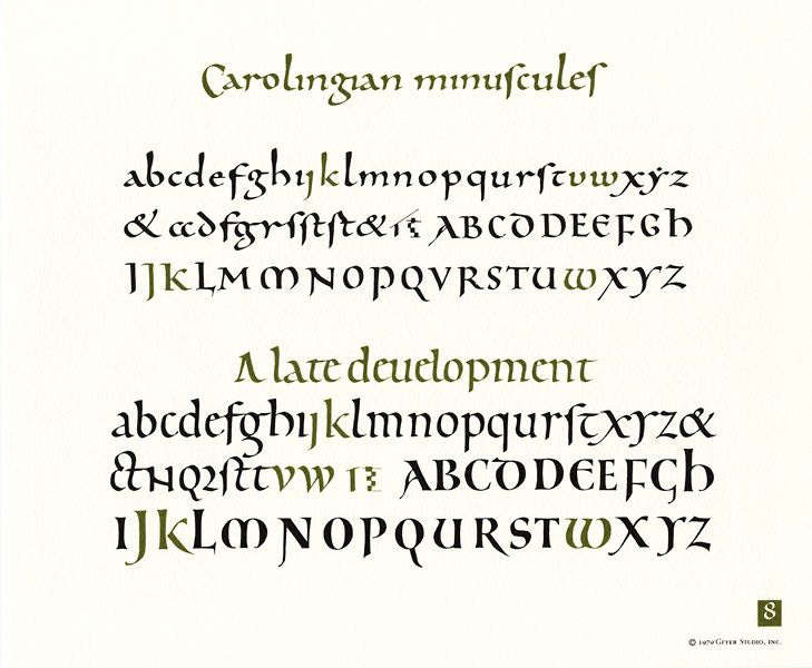 Uma interpretação moderna das letras carolíngias, por Ismar David.