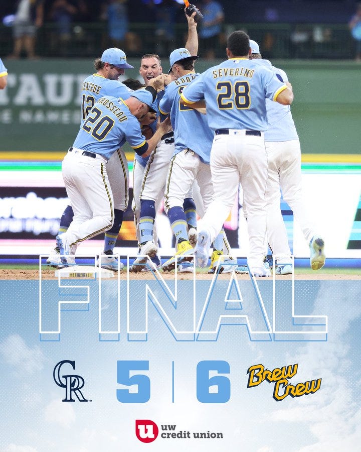 Brewers City Connect win graphic