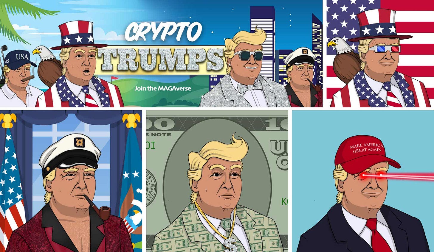 Showcase of CryptoTRUMP NFTs
