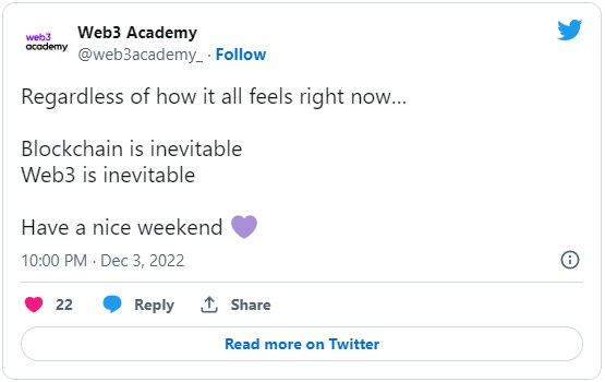 Tweet from Web3 Academy