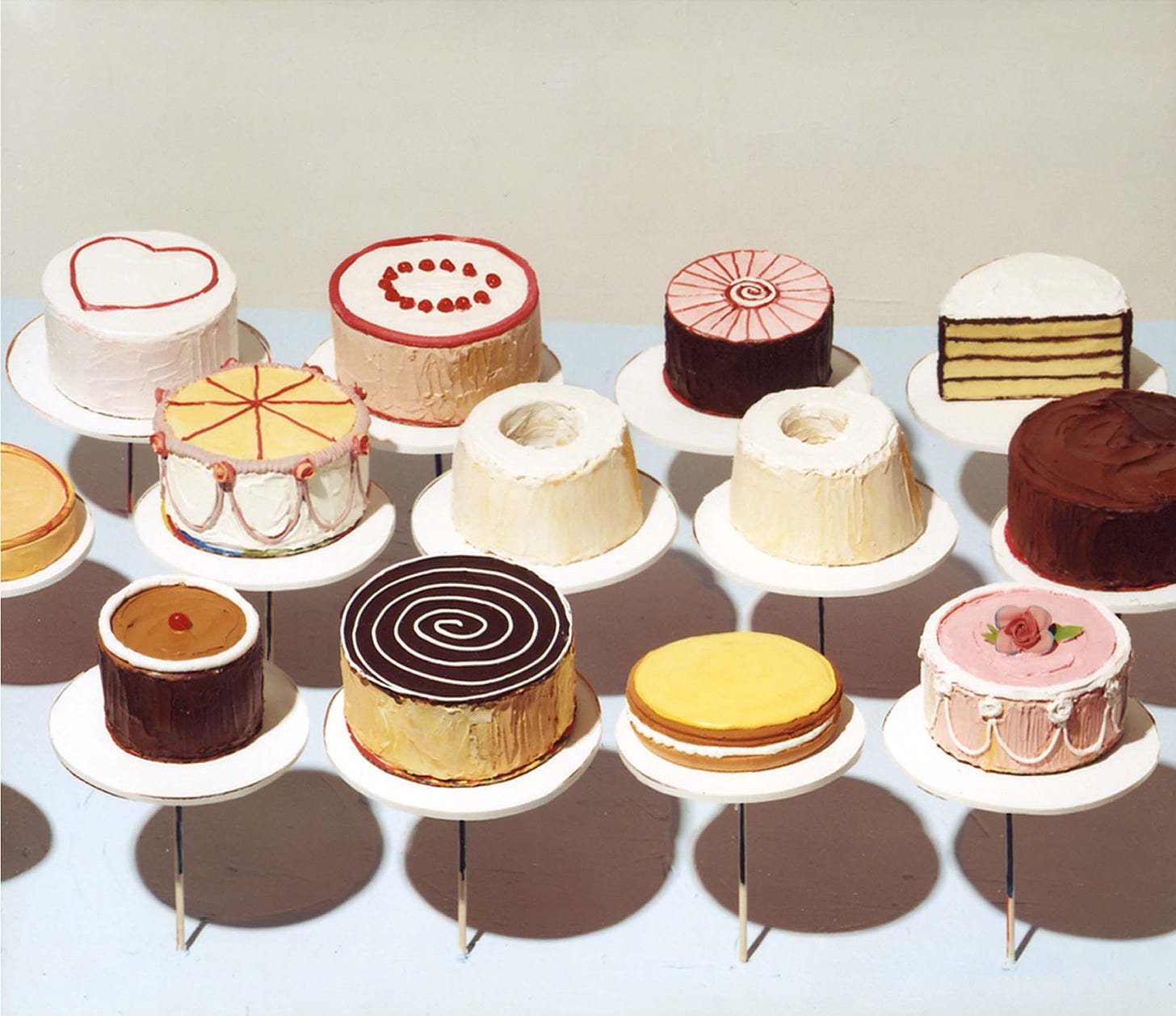 Wayne Thiebaud Cakes 1963 oil on canvas |