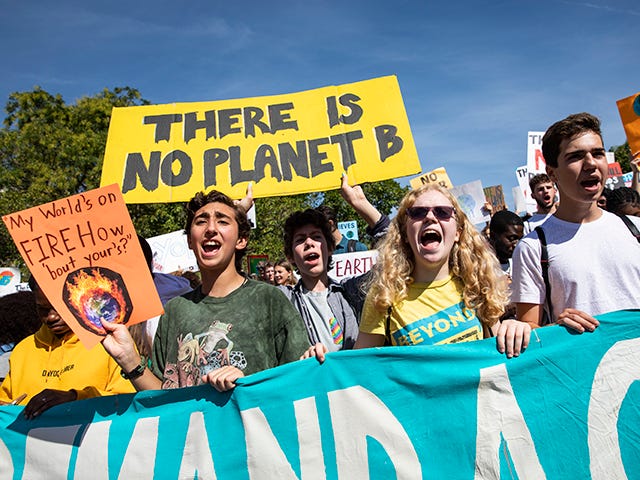 Activists gather in John Marshall Park for the Global Climate Strike protests on September 20, 2019 in Washington, United States. In what could be the largest climate protest in history and inspired by the teenage Swedish activist Greta Thunberg, people around the world are taking to the streets to demand …