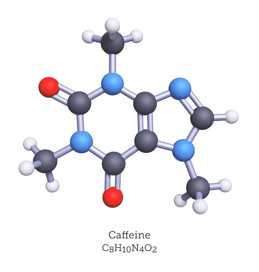 https://images.fineartamerica.com/images/artworkimages/mediumlarge/2/caffeine-molecule-greg-williamsscience-photo-library.jpg