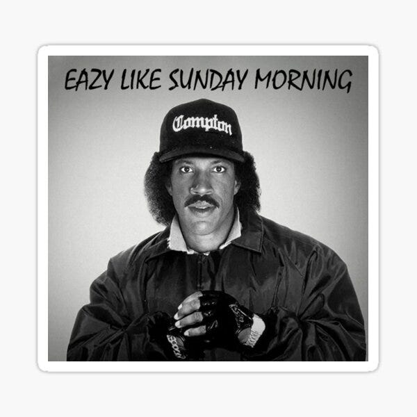 Eazy Like Sunday Morning&quot; Sticker by Roger1 | Redbubble