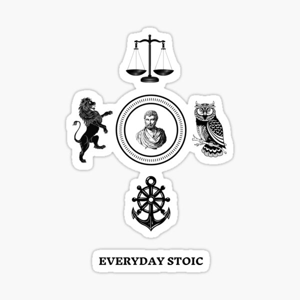 Pegatina «Las 4 virtudes estoicas» de EverydayStoic | Redbubble