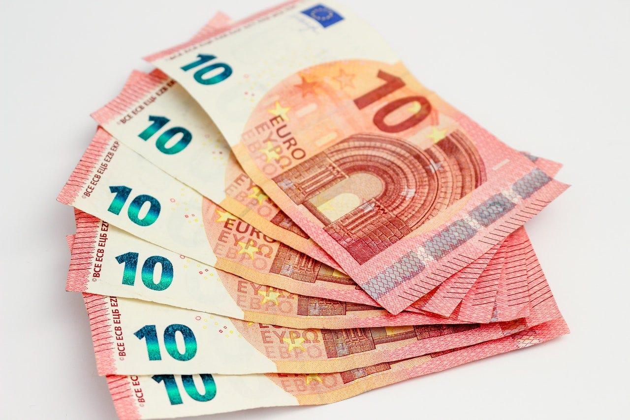 Photo of ten-euro bills