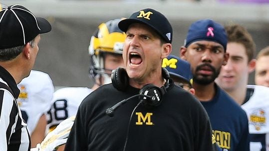 Image result for jim harbaugh mad