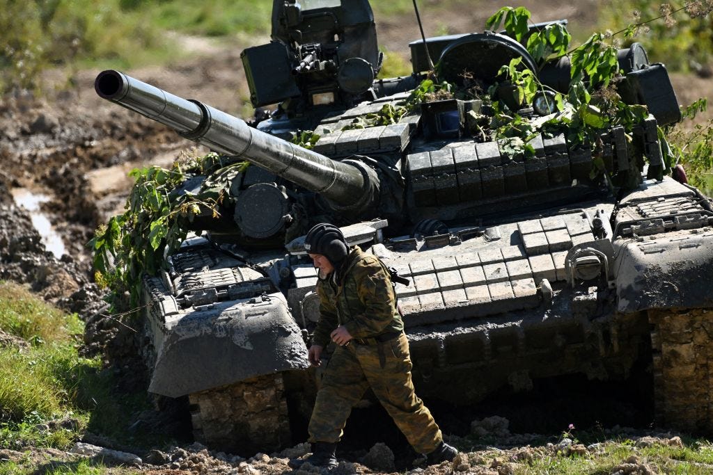 Russian tank crew during war games in the Far East