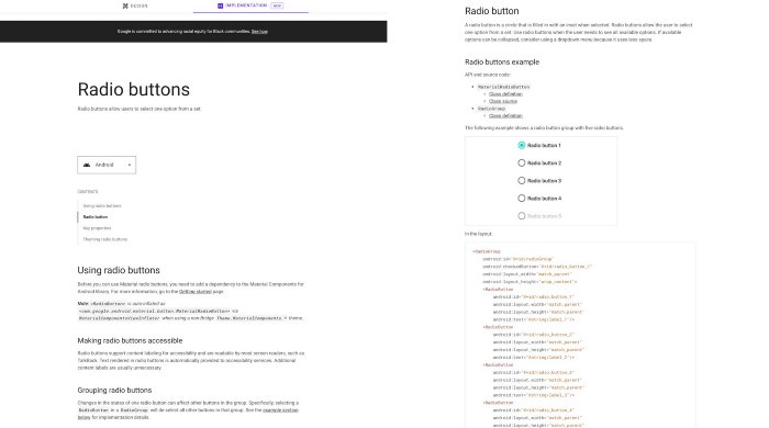 The documentation for Radio buttons, including snippets of code and other things useful to the Engineers.
