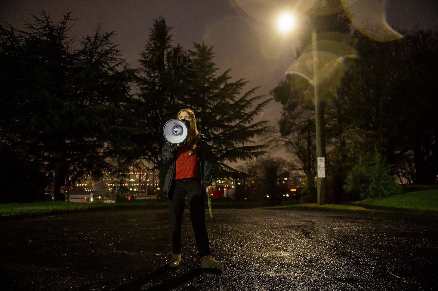 High school sophmore Adah Crandall&nbsp;during a Youth Vs. Oregon Department of Transportation&nbsp;rally in Portland, Oregon.