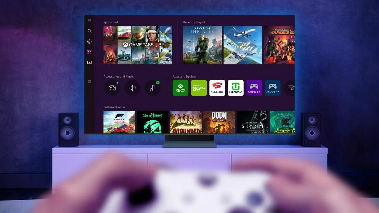 The Xbox App being played on a Samsung TV