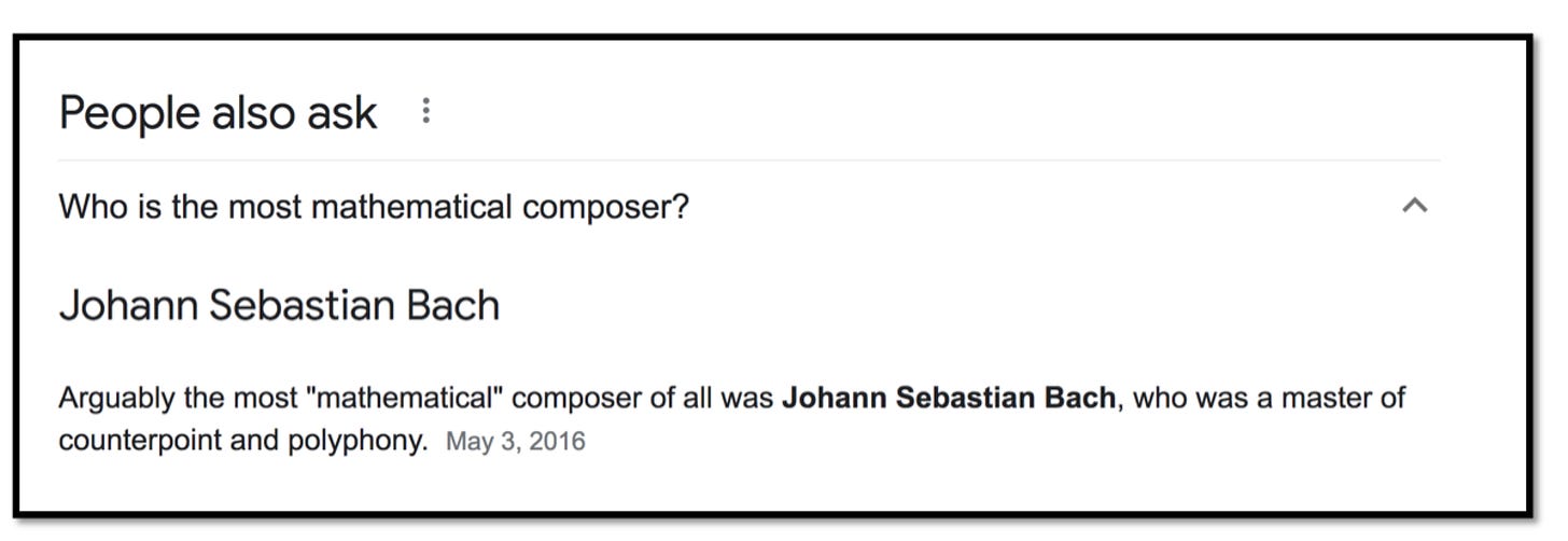Screenshot about Bach as a mathematical composer
