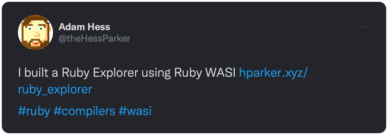 I built a Ruby Explorer using Ruby WASI https://t.co/e3VTQIcagw 