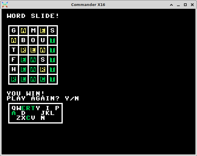 Commander X16 emulator screen capture