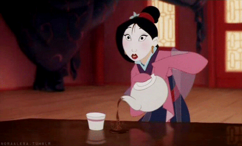 Image result for pour tea gif mulan
