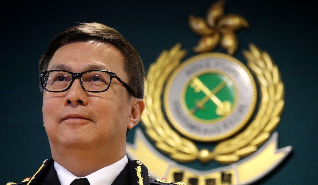 Customs chief Hermes Tang was among three senior security officials to concede violating the city’s social-distancing rules. Photo: Dickson Lee Customs chief Hermes Tang was among three senior security officials to concede violating the city’s social-distancing rules. Photo: Dickson Lee