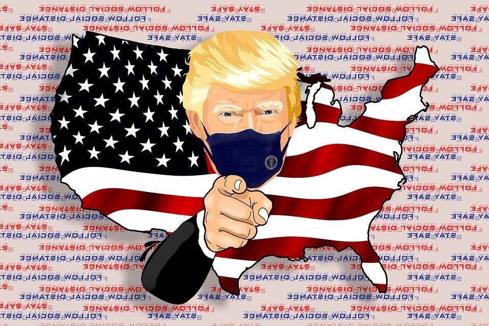 Donald Trump, Mask, President, Hygiene, Flag, Stripes