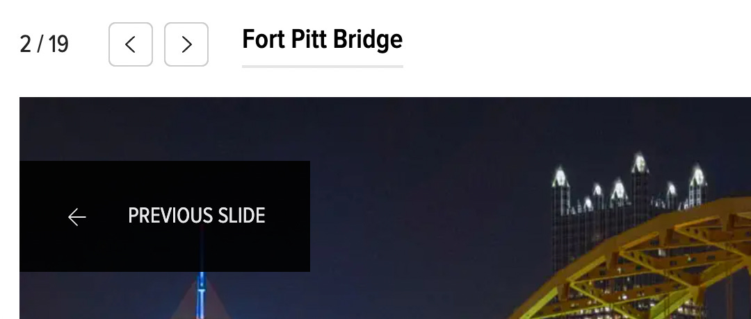 A screenshot showing the text "Fort Pitt Bridge"