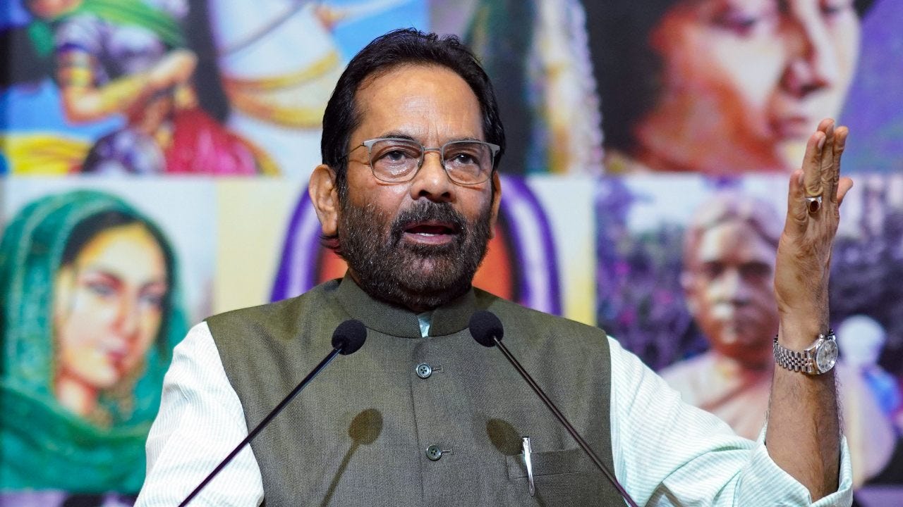 Spare Indian Muslims, Country Follows Constitution: Union Minister Naqvi To  Taliban - India Ahead