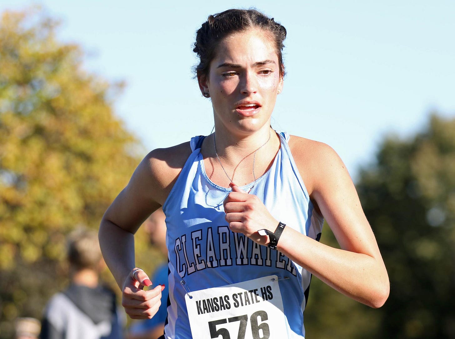 Clearwater's Hayley Trotter captured her first Class 4A state cross country championship at Wamego Country Club, cutting 40 seconds off her previous best on the course.