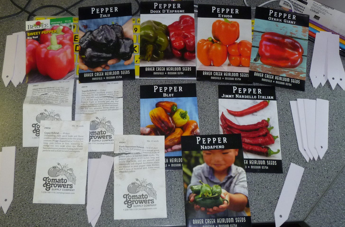 pepper seed packages