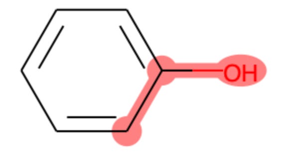 phenol with highlighted substructure