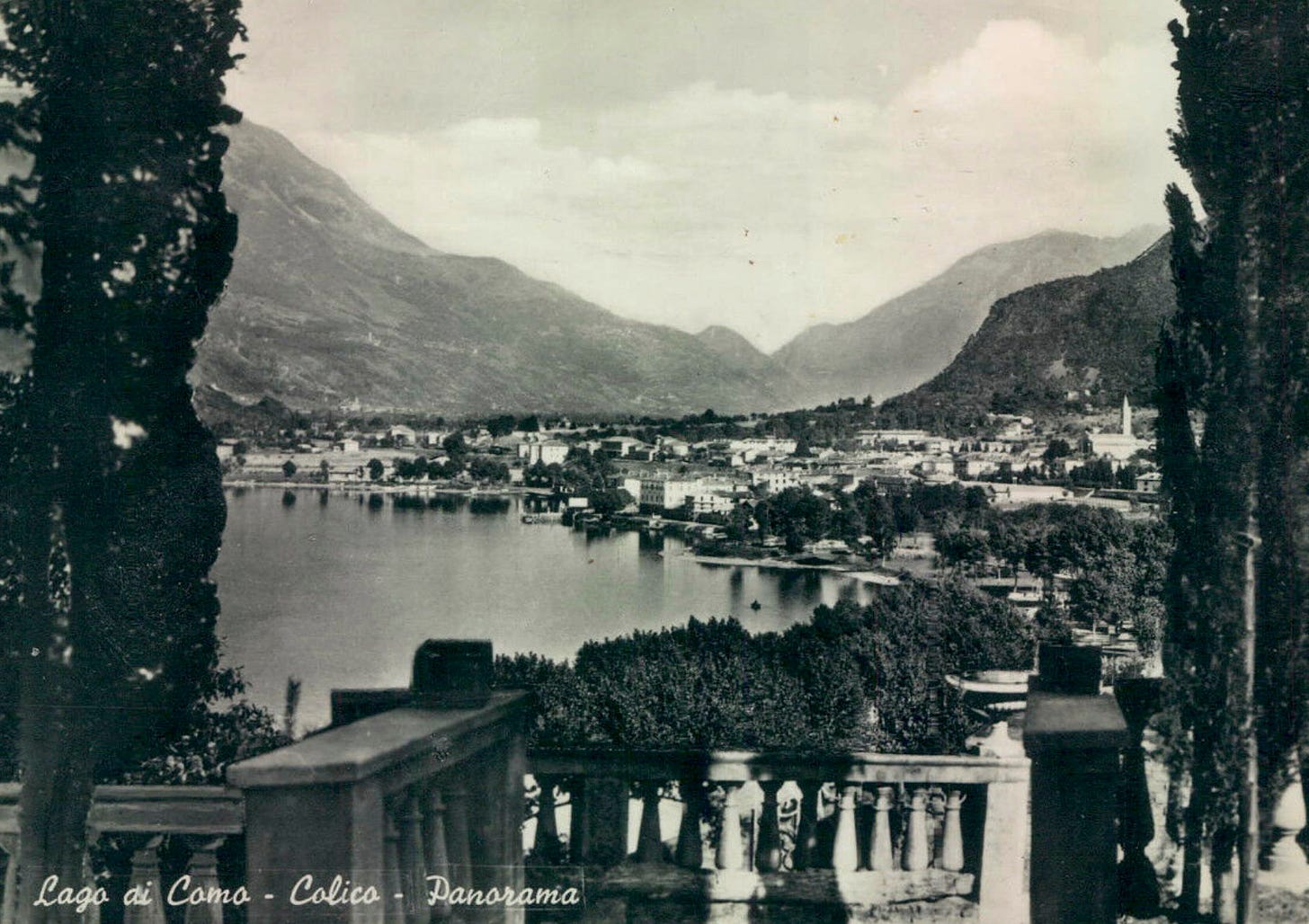 Panorama of the Lake of Como from Colico, postcard from the 1910s.