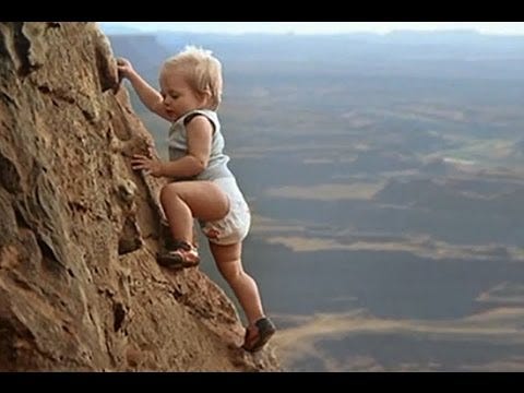 baby climb on mountain epic must watch - YouTube