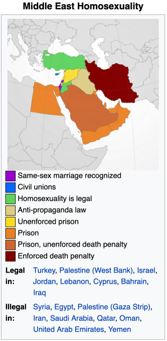 Sexuality laws in the Middle East. Source